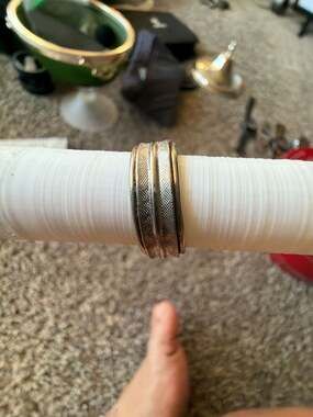 Vintage ESPO 10K Gold Filled and Sterling Silver Textured Band Ring